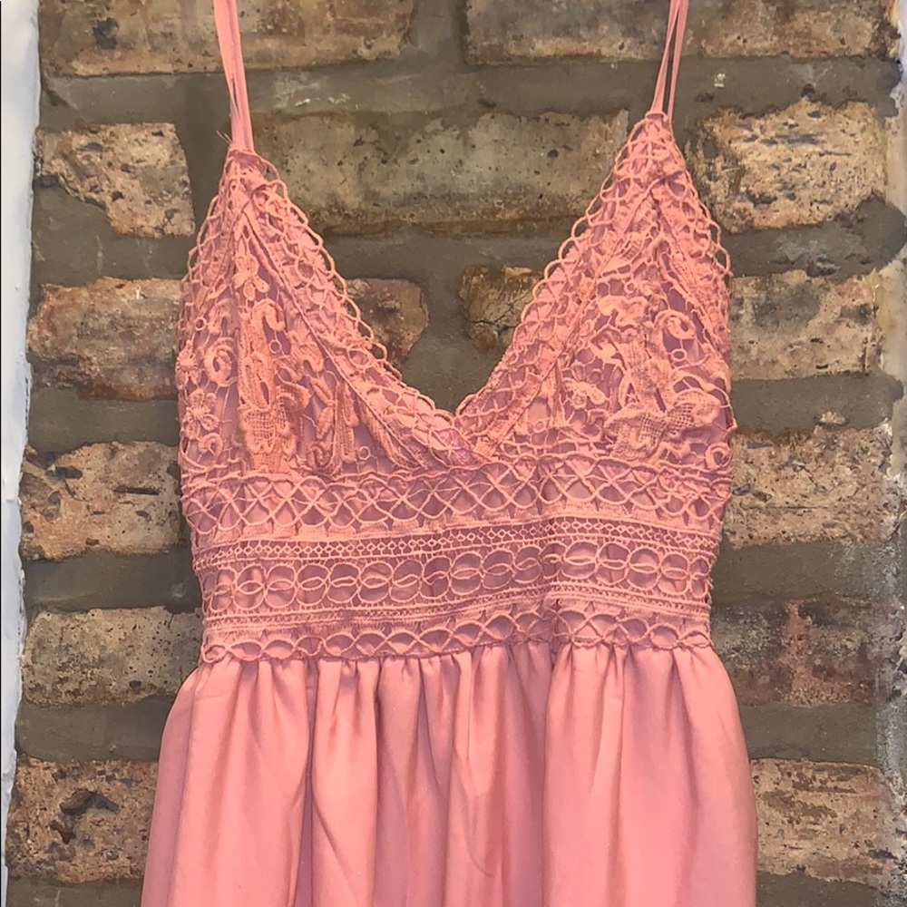 Backless Coral Mini Dress